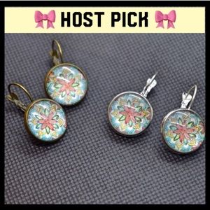 ♨️ LAST ONE ♨️ Lotus Flower Glass Dome Earrings